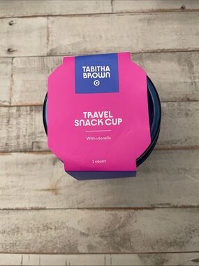 Tabitha Brown Blue Travel Snack Cup with Blue Lid